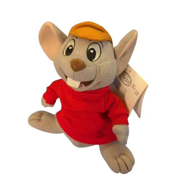 New Disney Bernard Rescuers Down Under Aussie Mouse Plush Toy Red Grey 1990 - Picture 5 of 6